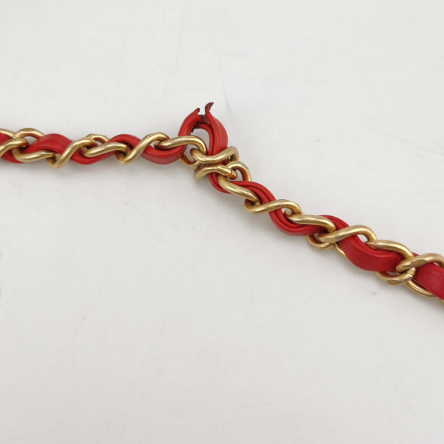 Chanel Chain Infinity Top Handle Caviar Leather Flap Satchel Red