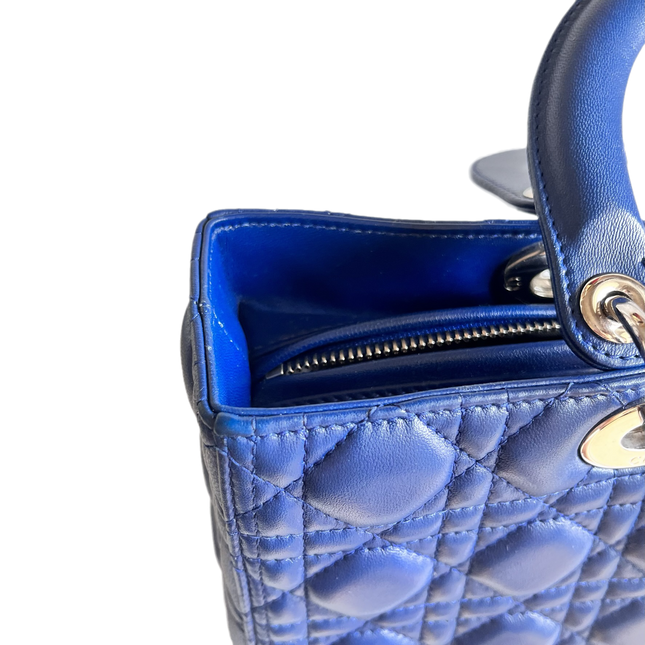 Sold Lady Dior Large Bag Navy Lambskin Cannage Leather