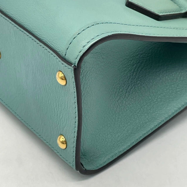 Gucci Diana Mini Blue Leather Bag Bamboo Handle with Strap