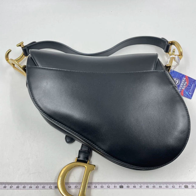 Sold Dior Saddle Medium leather Black Smooth Leather