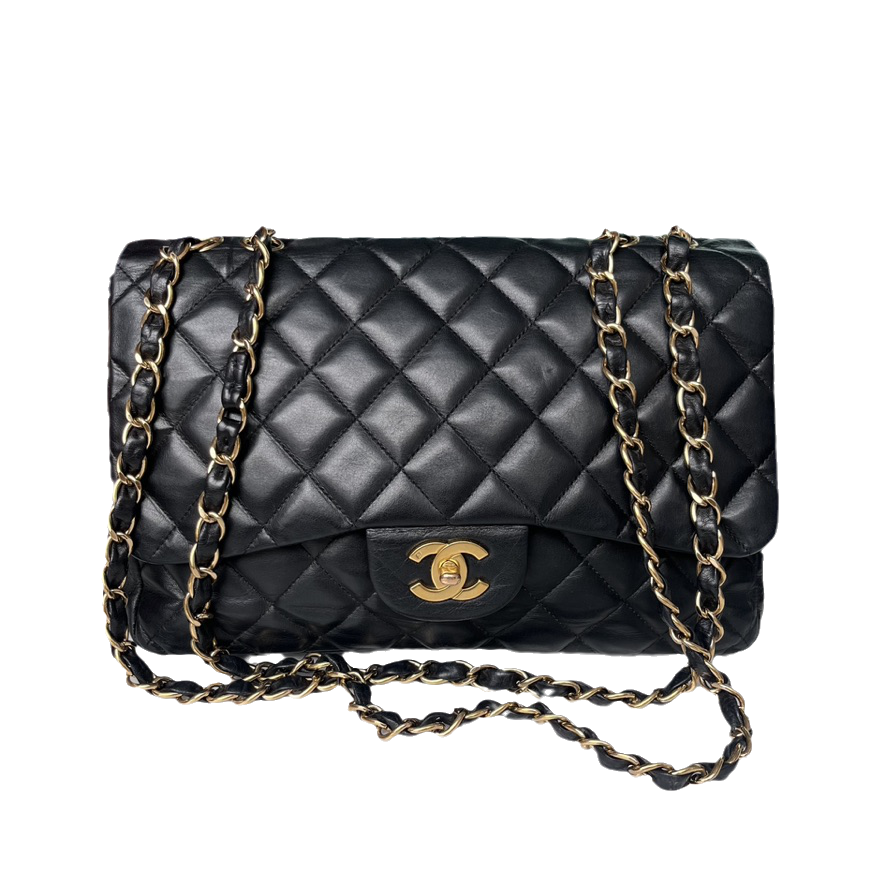 Chanel Timeless Classic Jumbo Double Flap Bag In Black Caviar With Gold  Hardware SOLD