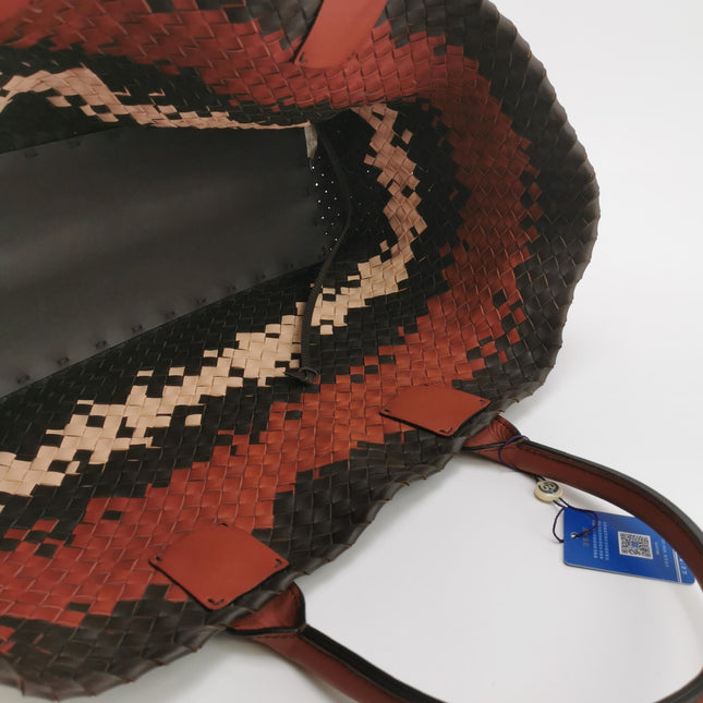 Bottega Veneta Cabat Tote Intreccio Leather Multicolor Brown Burgundy Beige 42cm