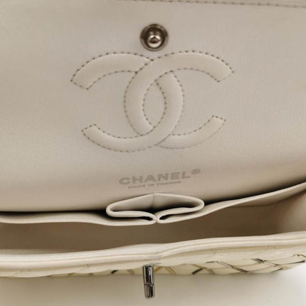Sold Chanel Classic Flap Small White Leather and Gilt and Silver Hardware, 2020-2021