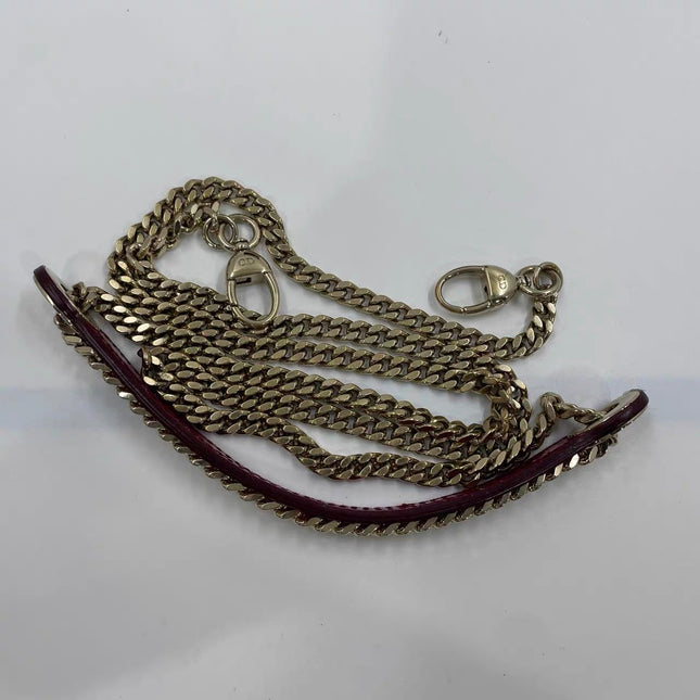 Lady Dior Mini Handbag 2017 Red Patent Leather Gold-tone Chain Strap
