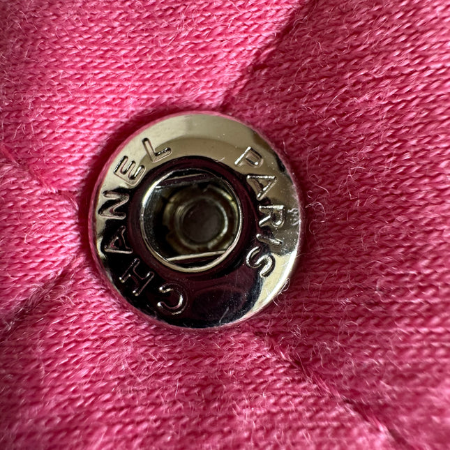 Chanel Classic Flap Medium Double Flap Pink Jersey Silver Hardware 2014