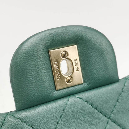 Chanel Classic Flap 2011 Large Teal Green Gem CC Turn lock