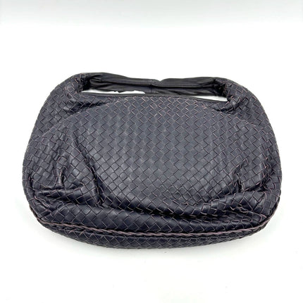 Bottega Veneta Belly Hobo Intrecciato Leather Navy Purple Inside 5077 Medium 40cm