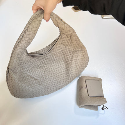 Bottega Veneta Hobo Bag Lambskin leather Light Grey Large 47cm