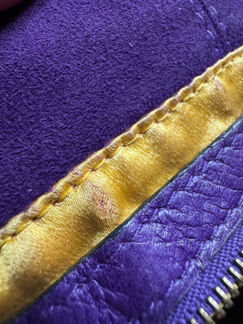 Fendi Mamma Baguette Purple Suede Leather