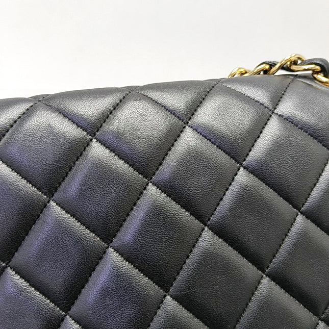 Chanel Classic Flap Maxi 2009 Black Lambskin Leather Single Flap with Gold Hardware