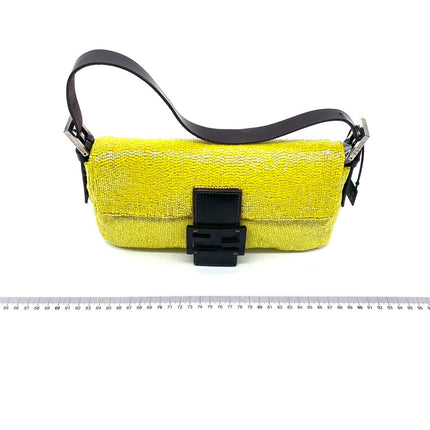 Fendi Baguette Vintage Shoulder bag with Glitter Yellow Beads