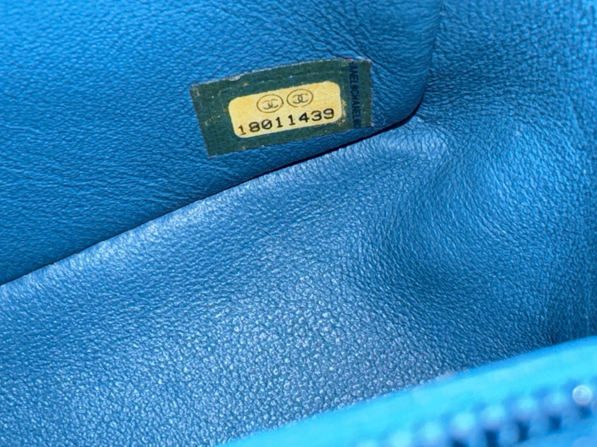 Chanel Classic Flap Rectangular Mini Blue Caviar Leather
