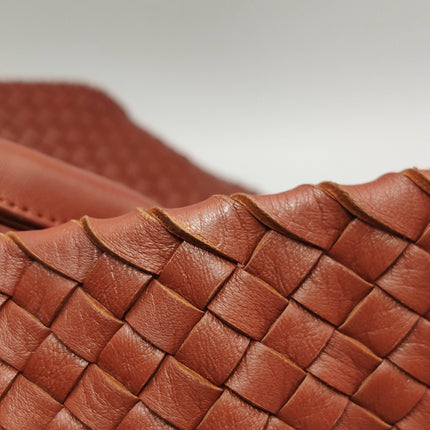 Bottega Veneta Cabat Large Intreccio Leather Tote Bag Brick Red 41cm