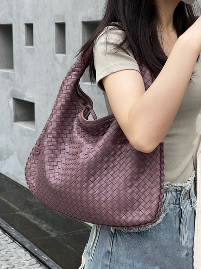 Bottega Veneta Hobo Bag Lambskin leather Lilac Lavender Purple Medium 47cm