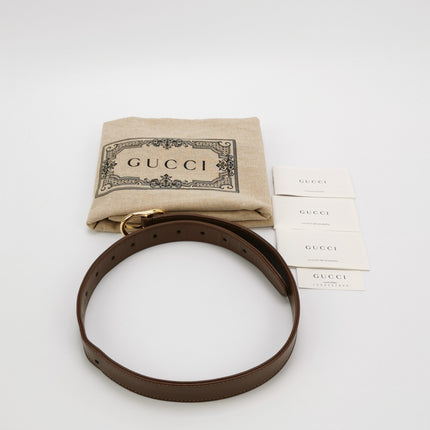 Gucci Jackie 1961 Large Brown Leather and Monogram Web with Long Strap