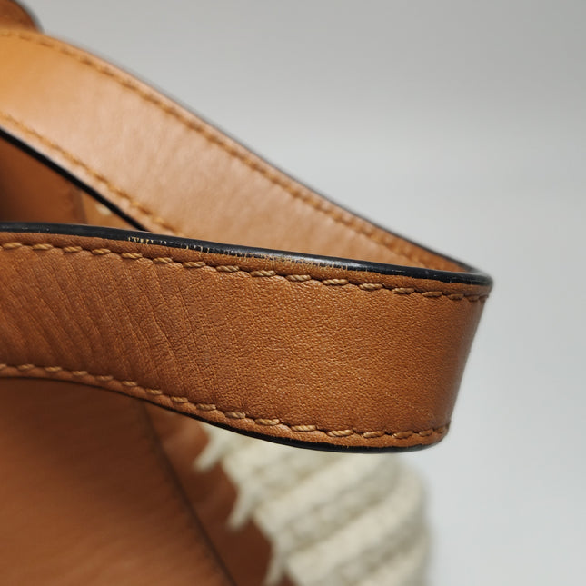 Loewe Hammock Small Brown Leather Knit Top Handle Crossbody Bag