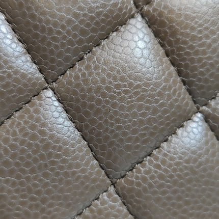 Chanel Classic Flap Jumbo 2012 Coffee Brown Caviar Leather Double Flap Silver Hardware