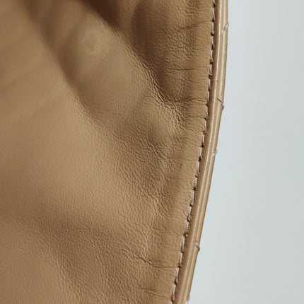 Chanel Classic Flap Maxi Beige Latte Lambskin Leather Giant Gold-tone CC Logo