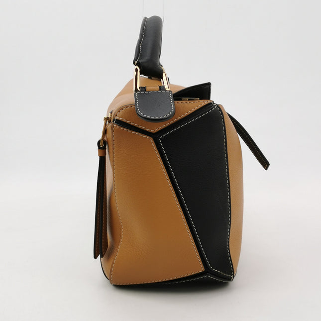 Loewe Puzzle Medium Tricolor Black Yellow Calfskin leather bag