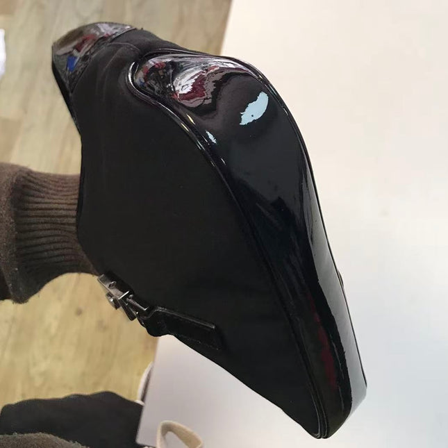 Gucci Jackie Vintage Mini Black Cloth and Patent Leather Handbag