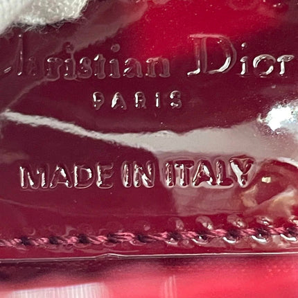 Lady Dior Mini Handbag 2017 Red Patent Leather Gold-tone Chain Strap