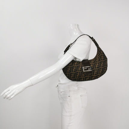 Fendi Croissant Shoulder Bag Medium Zucca Monogram Canvas