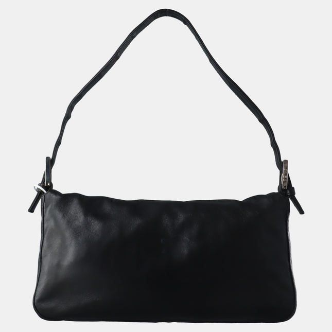 Sold Fendi Baguette Black Lambskin Leather Shoulder Bag