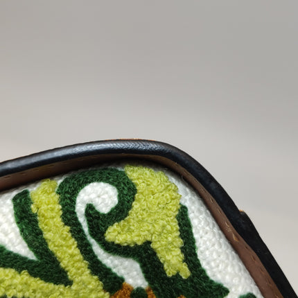 Loewe x William de Morgan Hammock Mini Tan Brown Leather Yellow Flower Embroidery Top Handle Crossbody Bag