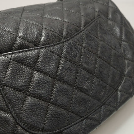 Chanel Now and Forever Large Jumbo Flap Bag Black Lambskin Silver Hardware