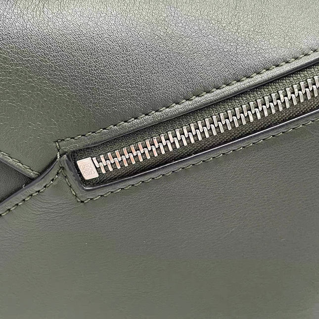 Loewe Puzzle Edge Braided Handle Small Dark Green Nappa Calfskin leather Crossbody bag