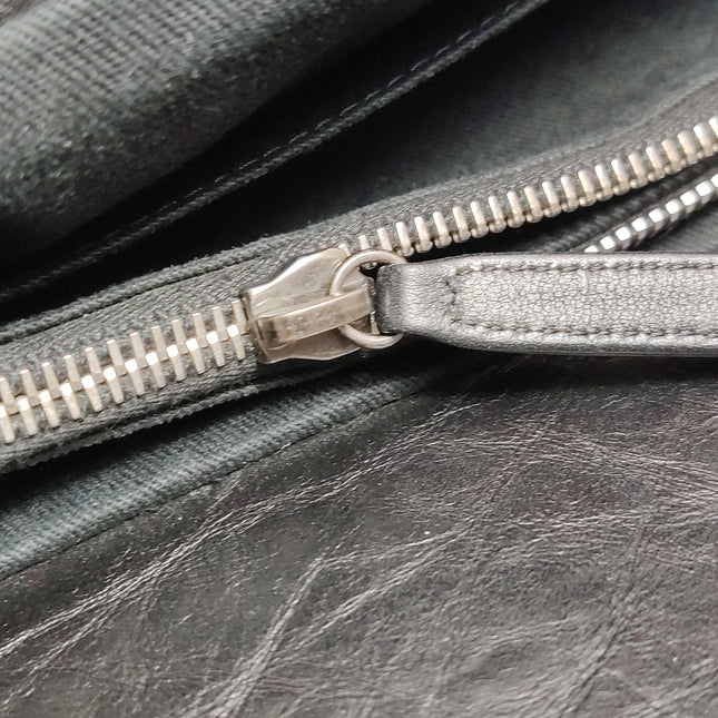 Chanel 2.55 Black Shiny Calfskin leather Tote Bag