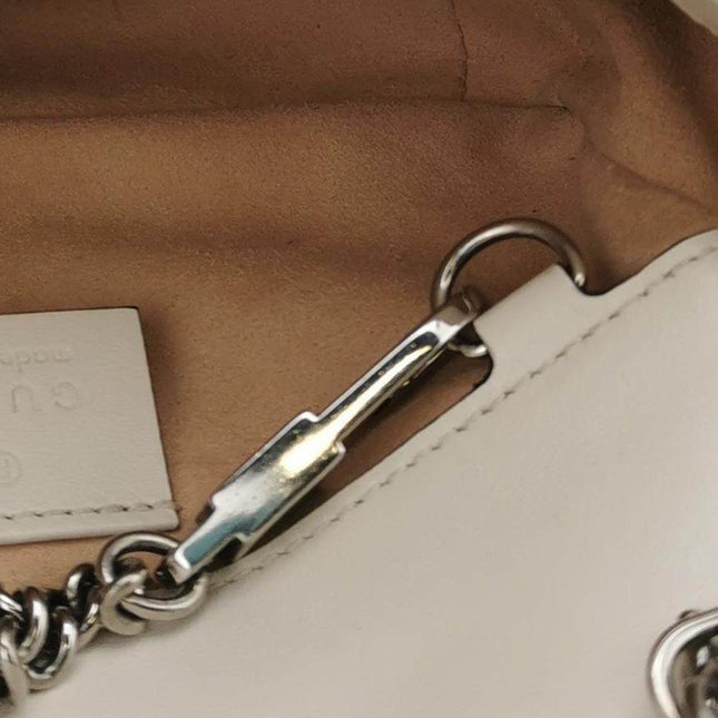Sold Gucci Marmont Super Mini Flap Leather Bag Valentine's Special Apple Logo