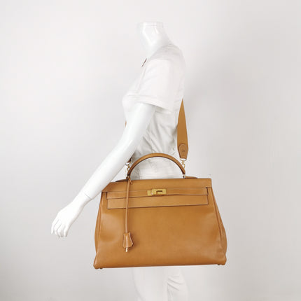 Hermes Kelly 40 Retourne Gold Togo Leather Gold Hardware 1993