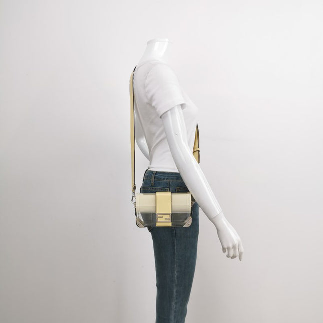 Sold Fendi Baguette Mini Box Yellow/Clear Acrylic Plexiglass and Leather Crossbody Bag