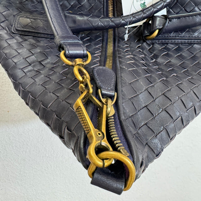 Bottega Veneta Maxi Convertible Tote Bag Hobo Dark Navy Leather Two-way Carry 50cm
