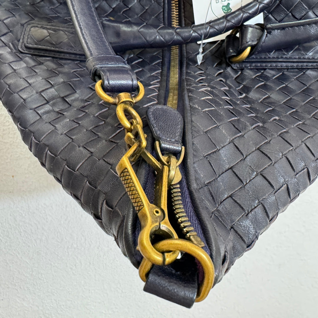 Sold Bottega Veneta Maxi Convertible Tote Bag Hobo Dark Navy Leather Two-way Carry 50cm