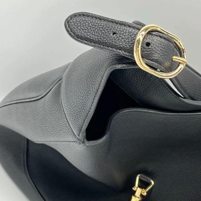 Gucci Jackie 1961 Black Large Pebbled Leather Shoulder Bag with Strap