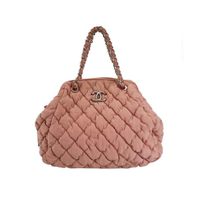 Chanel Bubble Chain Striped Quilted Flap Bag Red/White Tote-Luxbags