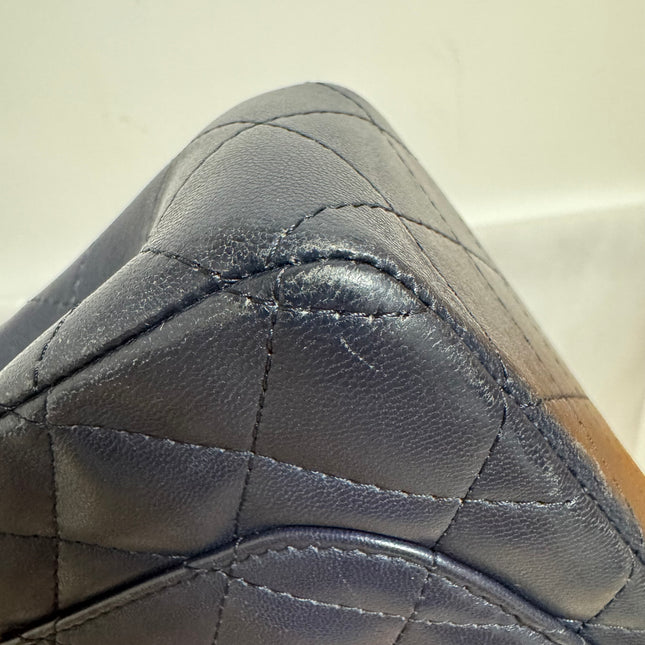 Chanel Classic Flap Rectangular Mini 2015 Navy Lambskin Gold Hardware