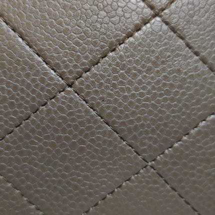 Chanel Classic Flap Jumbo 2012 Coffee Brown Caviar Leather Double Flap Silver Hardware