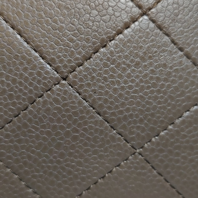 Chanel Classic Flap Jumbo 2012 Coffee Brown Caviar Leather Double Flap Silver Hardware