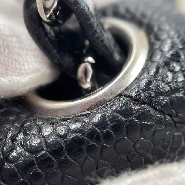 Chanel Classic Flap Jumbo Black Caviar Leather Single Flap Silver Hardware 2006-08