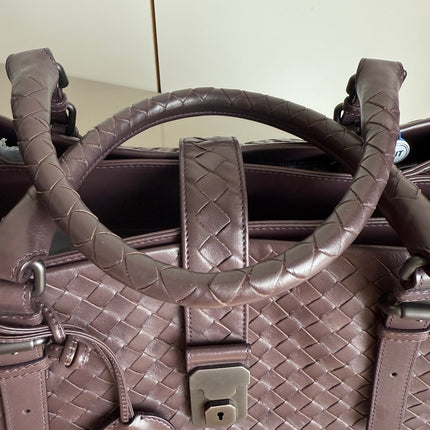 Bottega Veneta Roma Large Intrecciato Nappa Leather Dark Brown 35cm