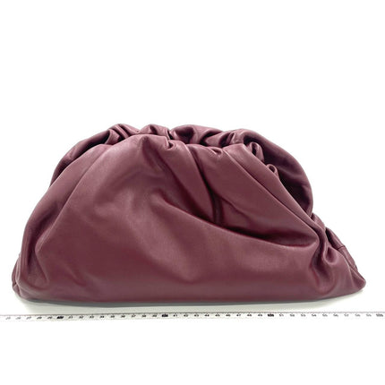 Bottega Veneta Pouch Calfskin Leather Burgundy Large