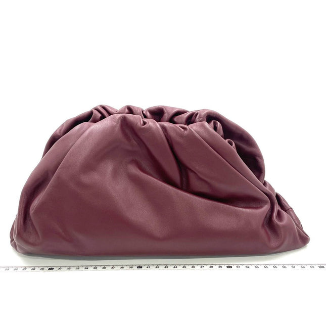 Bottega Veneta Pouch Calfskin Leather Burgundy Large