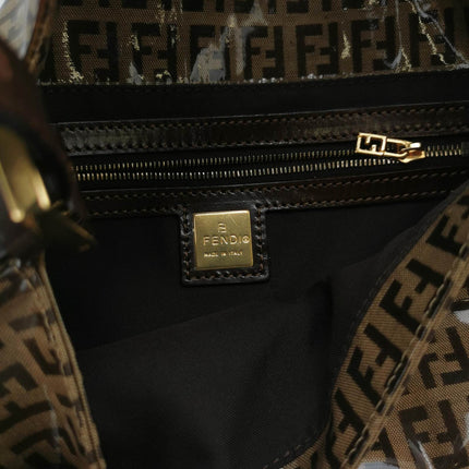 Sold Fendi Baguette Zucchino Monogram Brown Patent Leather