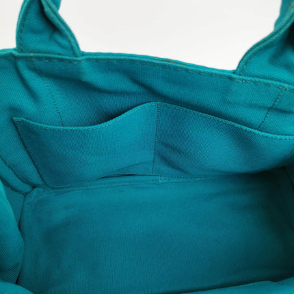 Sold Prada Canape Canvas Tote Small Blue Top Handle Bag