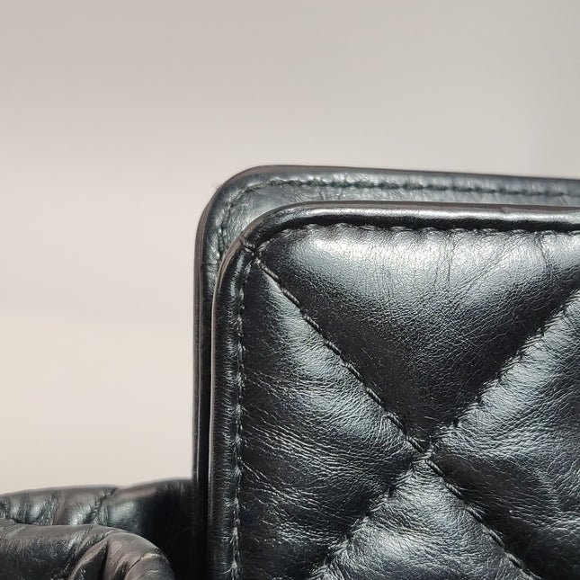 Chanel 2.55 Black Shiny Calfskin leather Tote Bag