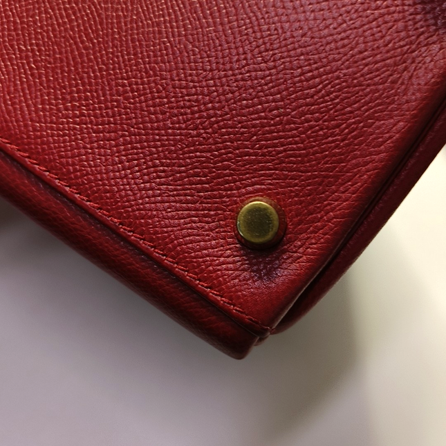Hermes Kelly 32 Retourne Rouge Vif Red Epsom Leather Gold Hardware 1997