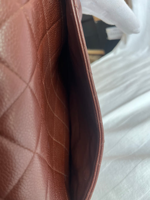 Chanel Vintage Top Handle Kelly Dark Caramel Flap Bag Caviar Leather 24k Gold Plated Hardware, 1996-1997